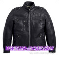 Harley-Davidson® Mens Valor Font Black Leather Jacket